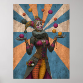 FD2 Circus Clown Art Vintage Retro Carnaval 26 Poster