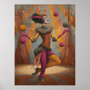 FD2 Circus Clown Art Vintage Retro Carnaval 27 Poster