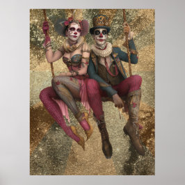 FD2 Circus Clown Art Vintage Retro Carnaval 30 Poster