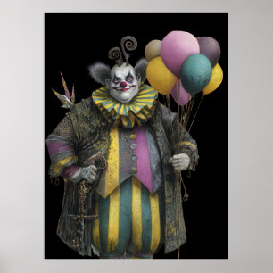 FD2 Circus Clown Art Vintage Retro Carnaval 5 Poster