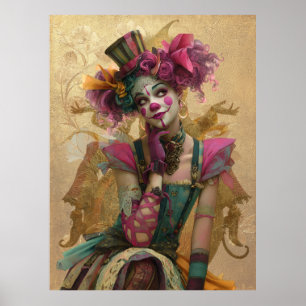 FD2 Circus Clown Art Vintage Retro Carnaval art 13 Poster