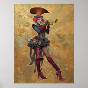 FD2 Circus Clown Art Vintage Retro Carnaval art 16 Poster