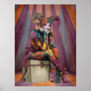FD2 Circus Clown Art Vintage Retro Carnaval art 2 Poster