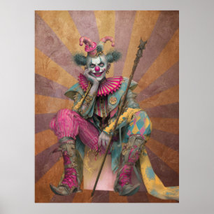 FD2 Circus Clown Art Vintage Retro Carnaval art 6 Poster