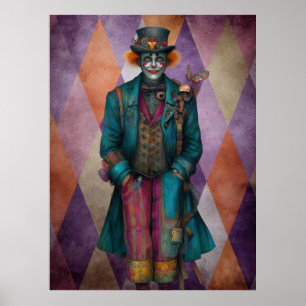 FD2 Circus Clown Art Vintage Retro Carnaval art 7 Poster