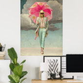FD2 Eclectische Kleurrijke Boho MAN Paraplu 14 Poster (Thuiskantoor)