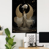 FD2 Enchanted 12 Crescent Moon Goddess Poster (Thuiskantoor)