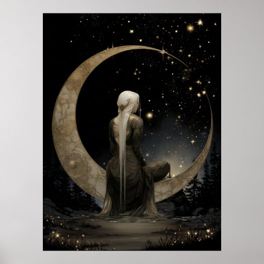 FD2 Enchanted 1 Crescent Moon Goddess Poster (Voorkant)