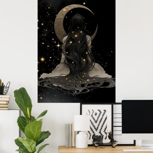 FD2 Enchanted 21  Crescent Moon Goddess Poster (Thuiskantoor)
