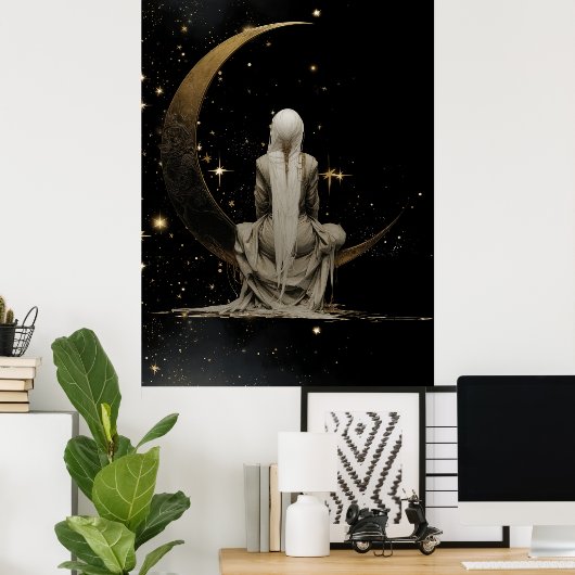 FD2 Enchanted 3 Crescent Moon Goddess Poster (Thuiskantoor)
