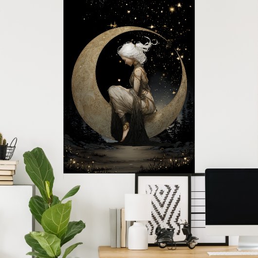 FD2 Enchanted 6 Crescent Moon Goddess Poster (Thuiskantoor)