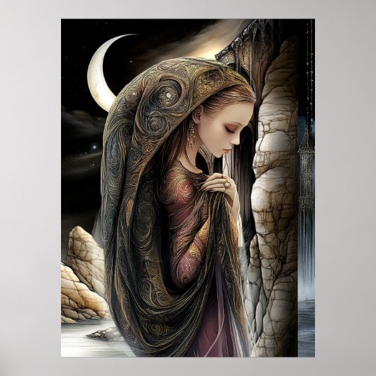 FD2 Enchanted Crescent Moon Goddess 10 Poster (Voorkant)