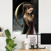 FD2 Enchanted Crescent Moon Goddess 11 Poster (Thuiskantoor)