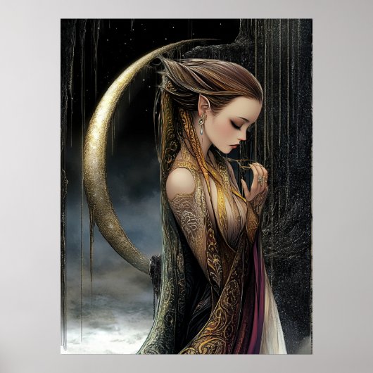 FD2 Enchanted Crescent Moon Goddess 11 Poster (Voorkant)