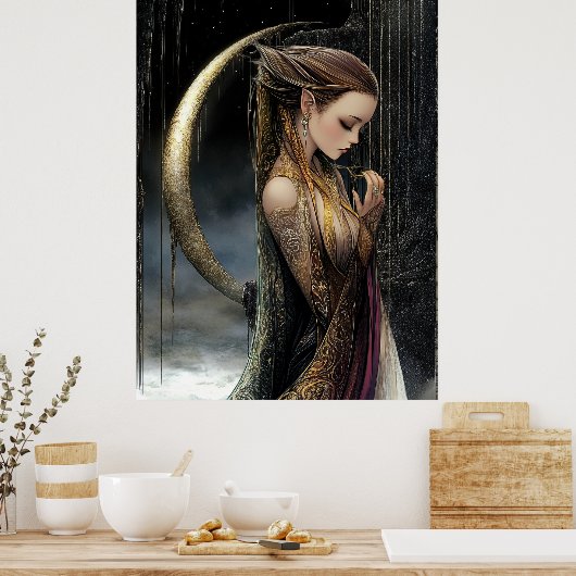 FD2 Enchanted Crescent Moon Goddess 11 Poster (Keuken)
