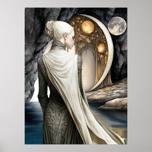 FD2 Enchanted Crescent Moon Goddess 12 Poster (Voorkant)