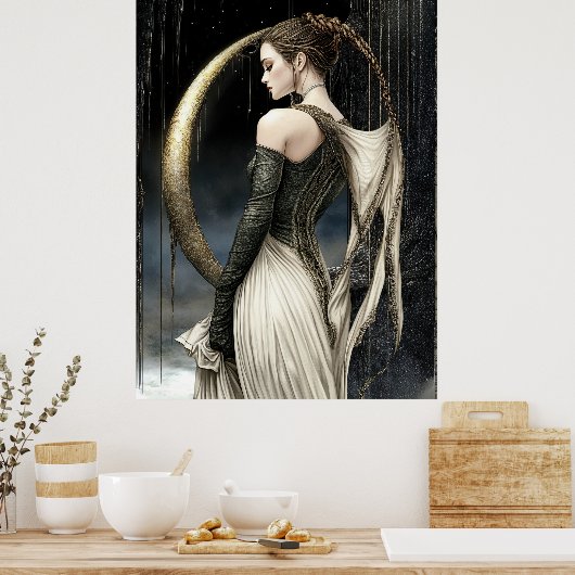 FD2 Enchanted Crescent Moon Goddess 13 Poster (Keuken)