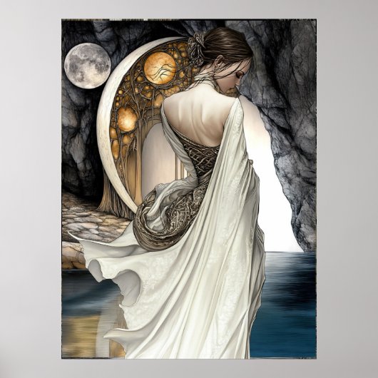 FD2 Enchanted Crescent Moon Goddess 14 Poster (Voorkant)
