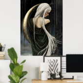 FD2 Enchanted Crescent Moon Goddess  15  Poster (Thuiskantoor)