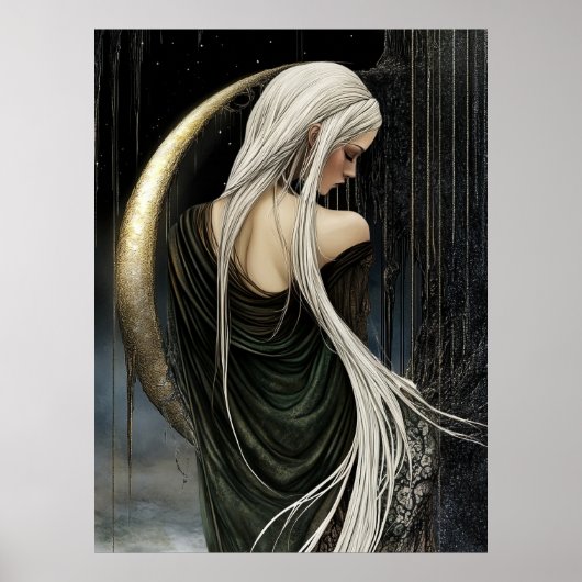 FD2 Enchanted Crescent Moon Goddess  15  Poster (Voorkant)