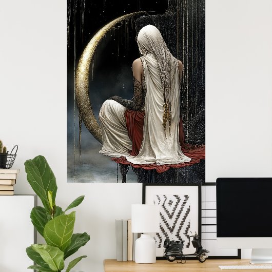 FD2 Enchanted Crescent Moon Goddess 16 Poster (Thuiskantoor)