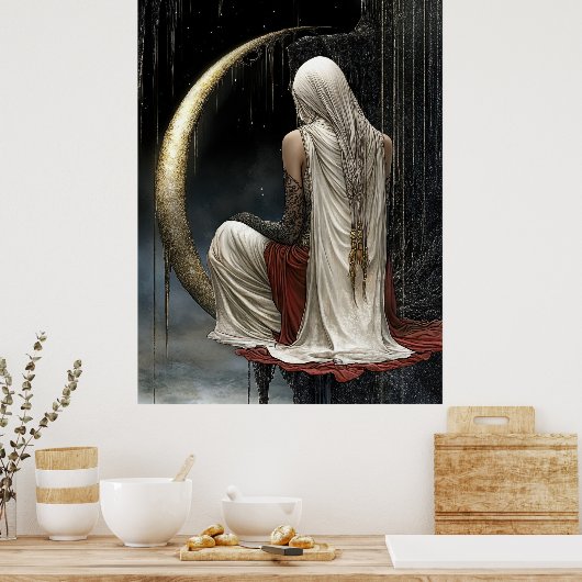 FD2 Enchanted Crescent Moon Goddess  16  Poster (Keuken)