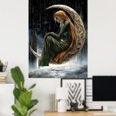 FD2 Enchanted Crescent Moon Goddess  18  Poster (Thuiskantoor)