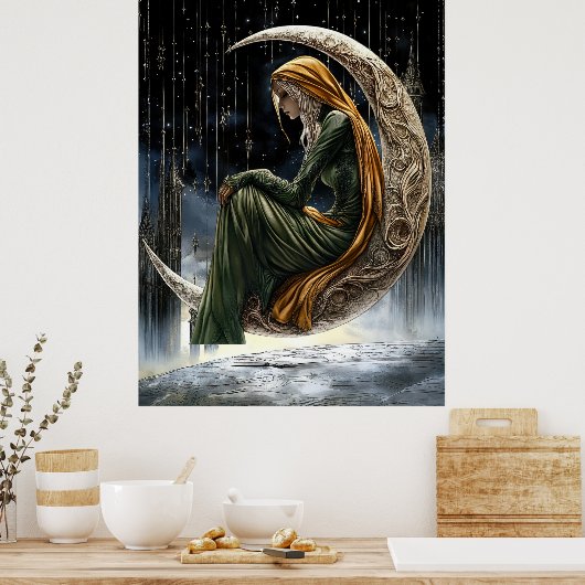 FD2 Enchanted Crescent Moon Goddess  18  Poster (Keuken)