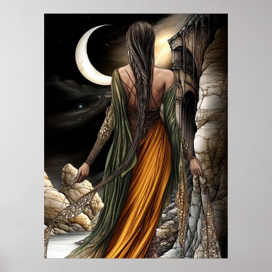 FD2 Enchanted Crescent Moon Goddess 20 Poster (Voorkant)