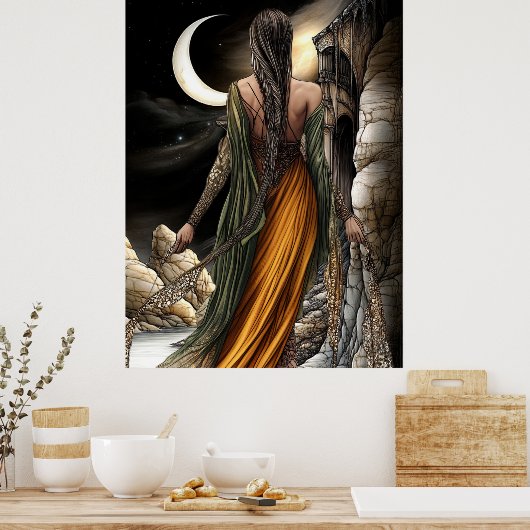 FD2 Enchanted Crescent Moon Goddess 20 Poster (Keuken)