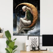 FD2 Enchanted Crescent Moon Goddess 24 Poster (Thuiskantoor)