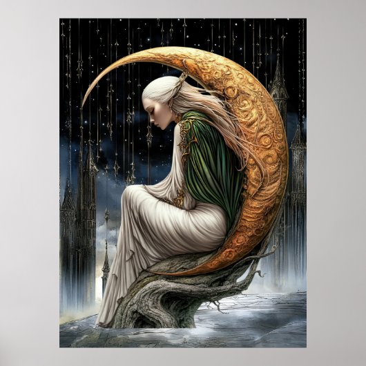 FD2 Enchanted Crescent Moon Goddess 24 Poster (Voorkant)