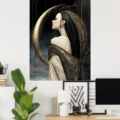 FD2 Enchanted Crescent Moon Goddess 26 Poster (Thuiskantoor)