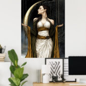 FD2 Enchanted Crescent Moon Goddess  28 Poster (Thuiskantoor)