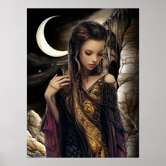 FD2 Enchanted Crescent Moon Goddess 2 Poster (Voorkant)