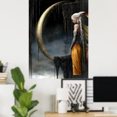 FD2 Enchanted Crescent Moon Goddess  30  Poster (Thuiskantoor)