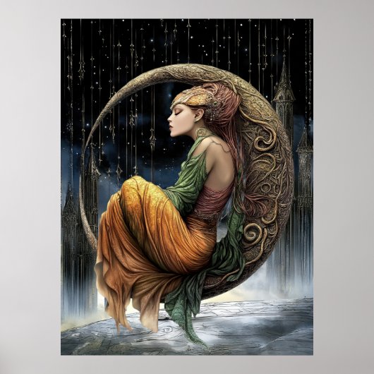 FD2 Enchanted Crescent Moon Goddess 31 Poster (Voorkant)