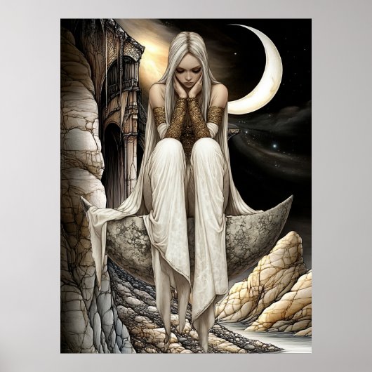 FD2 Enchanted Crescent Moon Goddess 32 Poster (Voorkant)