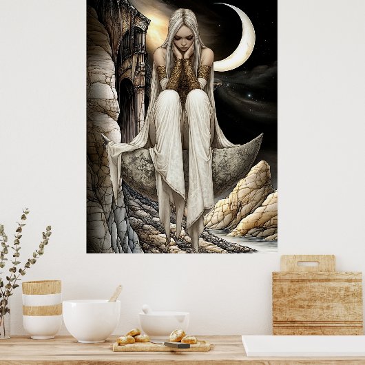 FD2 Enchanted Crescent Moon Goddess 32 Poster (Keuken)