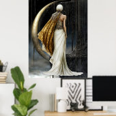 FD2 Enchanted Crescent Moon Goddess 33 Poster (Thuiskantoor)
