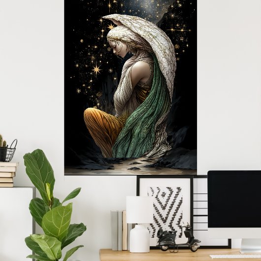 FD2 Enchanted Crescent Moon Goddess  34  Poster (Thuiskantoor)