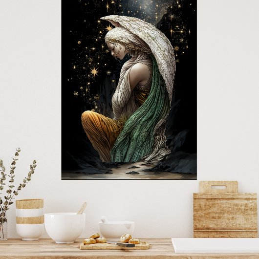 FD2 Enchanted Crescent Moon Goddess 34 Poster (Keuken)