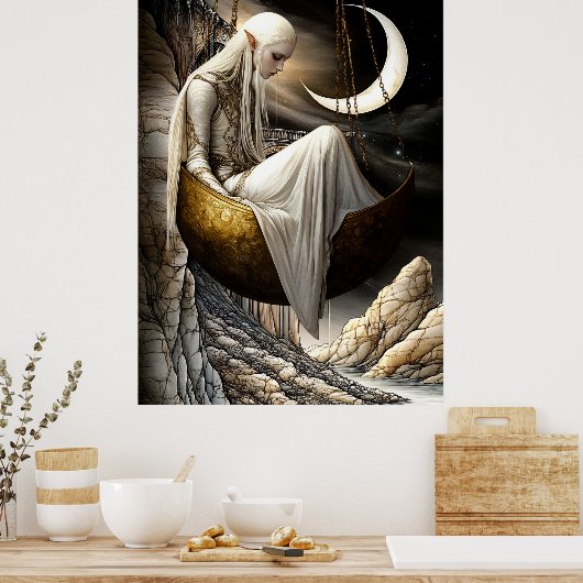 FD2 Enchanted Crescent Moon Goddess 35 Poster (Keuken)