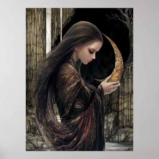 FD2 Enchanted Crescent Moon Goddess 3 Poster (Voorkant)