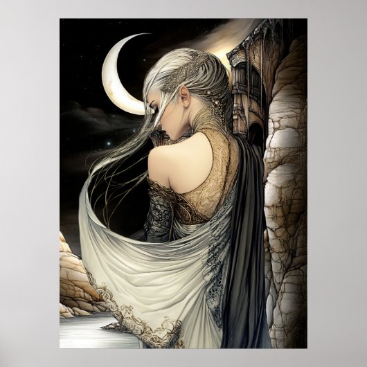 FD2 Enchanted Crescent Moon Goddess 5 Poster (Voorkant)