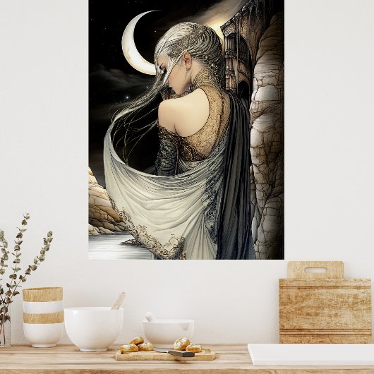 FD2 Enchanted Crescent Moon Goddess 5 Poster (Keuken)