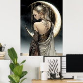 FD2 Enchanted Crescent Moon Goddess 6 Poster (Thuiskantoor)