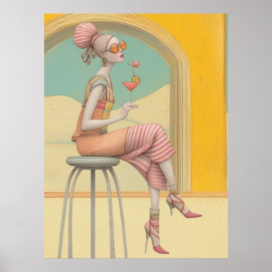 ^~* FD2 Glam Bohemian Boho Cocktail Woman 5 Poster (Voorkant)