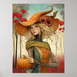 *~* FD2 Herfst Meisje Autumn Retro PUMPKIN 8 Poster
