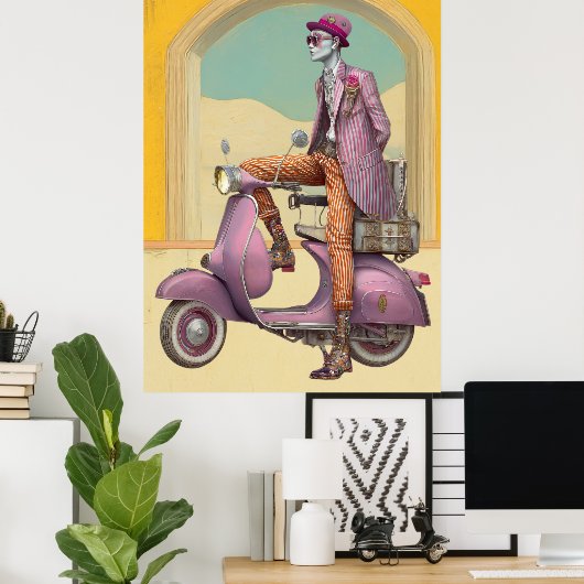 FD2 Koffer Boho Reizend MAN SCOOTER 23 Poster (Thuiskantoor)